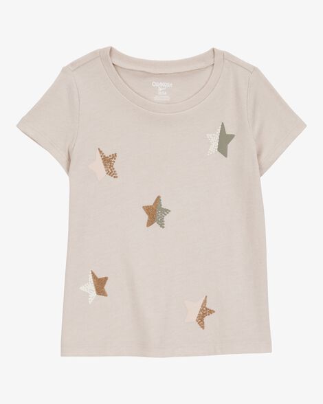  Product image 1 of Toddler Smiley-Print Short-Sleeve Graphic Tee - Cream