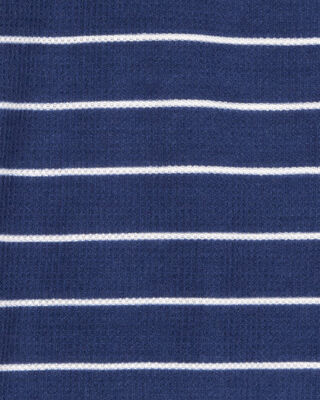 Product image 2 of Boys Striped Loose Fit Waffle Knit 2-Piece Pajamas - Navy