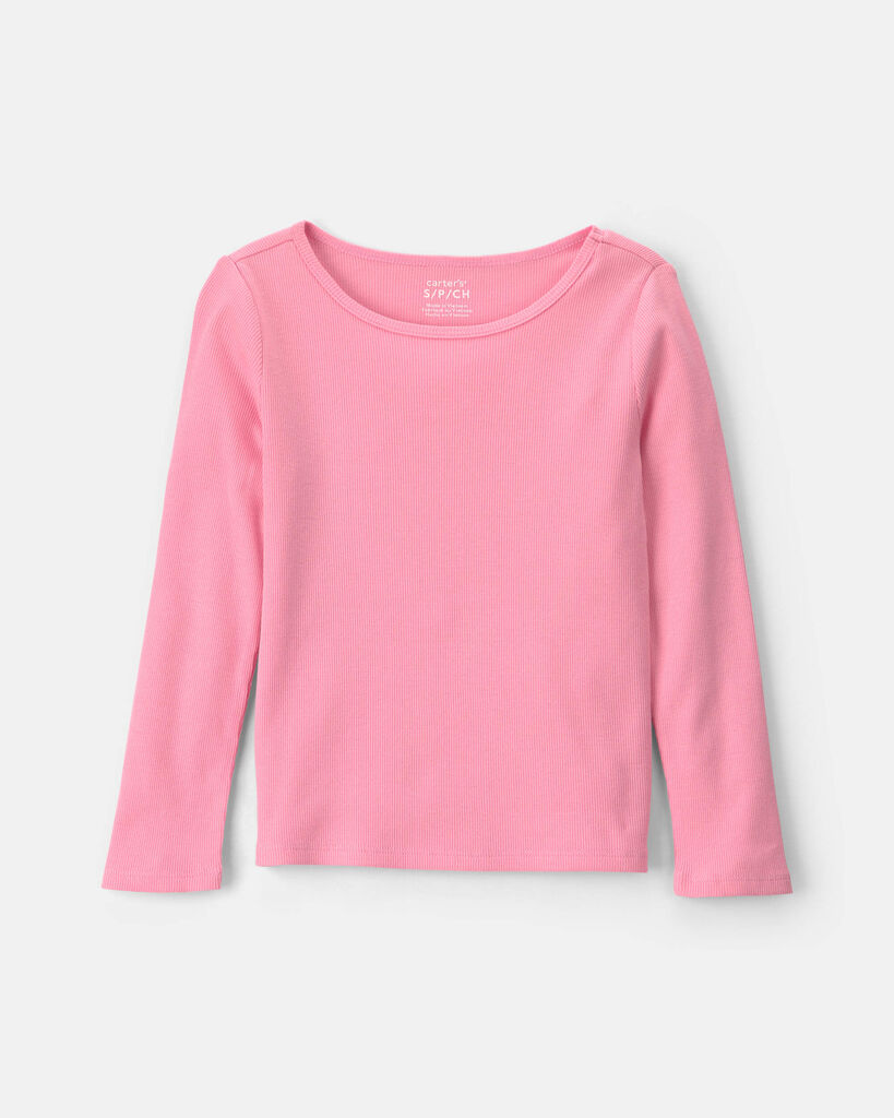 Carter's girls long-sleeve rib top L Pink