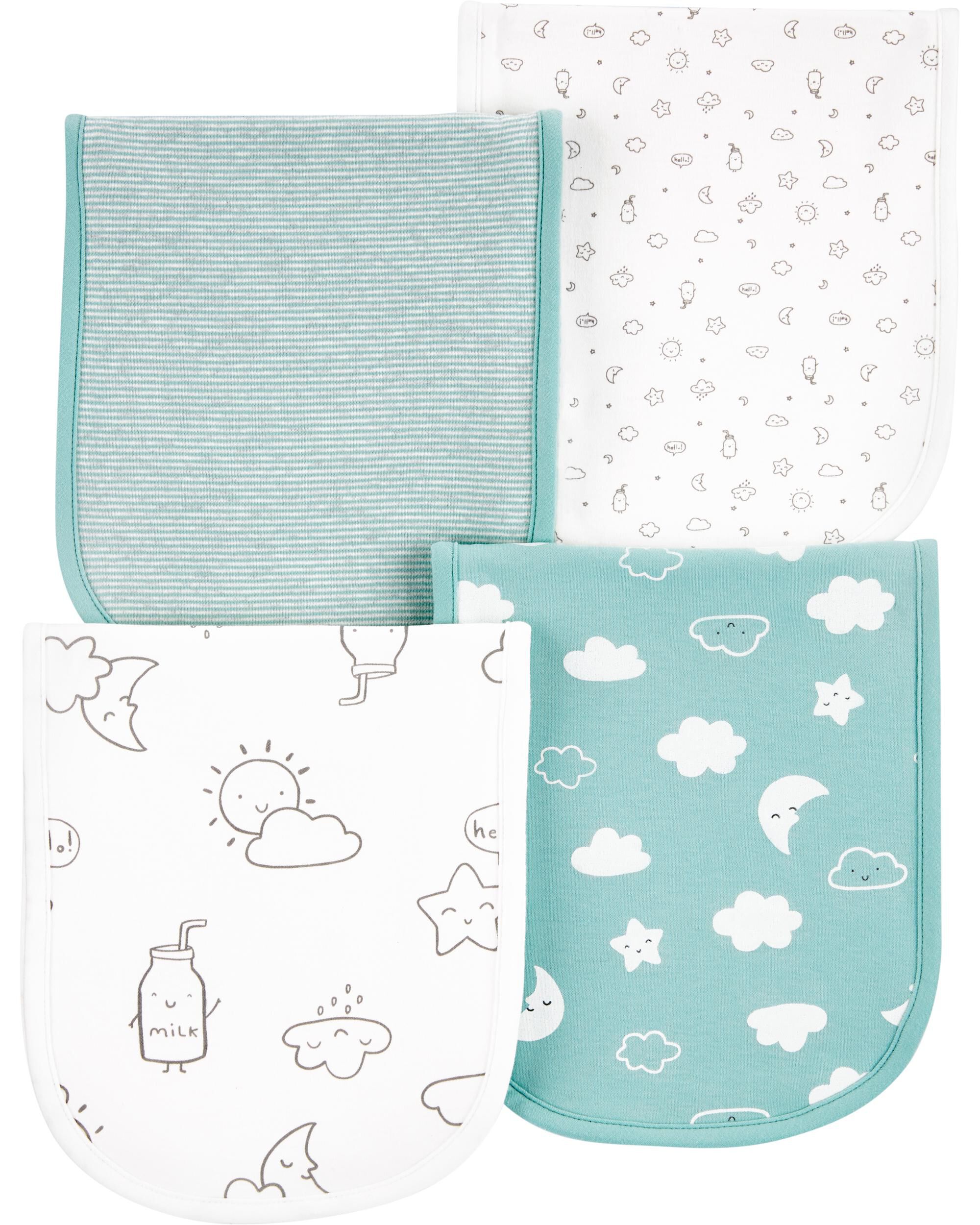 Carters Baby Girls 4-Pack Burp Cloths