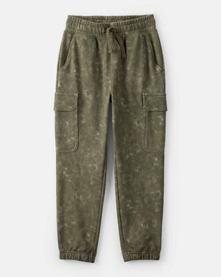 Product image 1 of Boys Acid Wash Print French Terry Joggers - Green