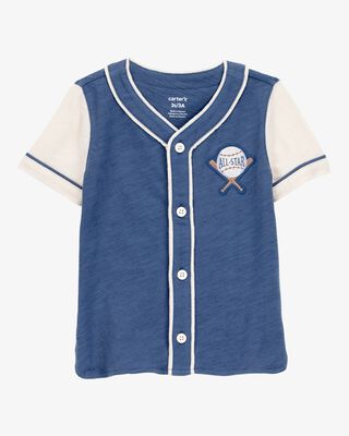 Product image 1 of Baby All-Star Baseball Button-Down Vintage Tee - Navy