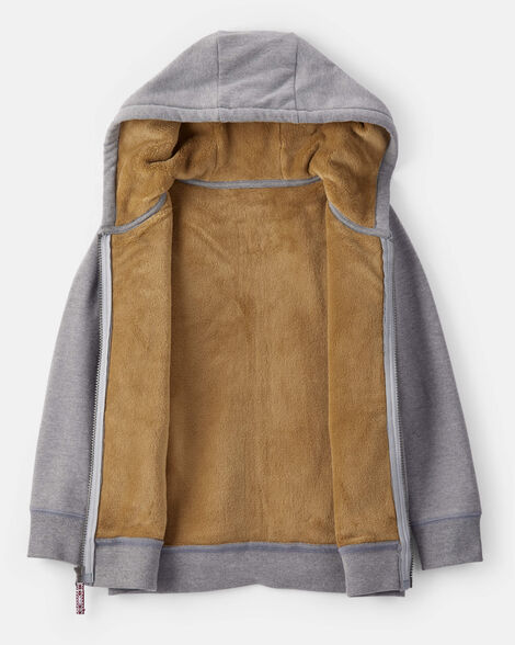  Product image 2 of Boys Long-Sleeve Hooded Zip-Up Jacket - Grey