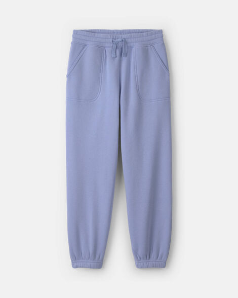 girls fleece joggers - periwinkle blue