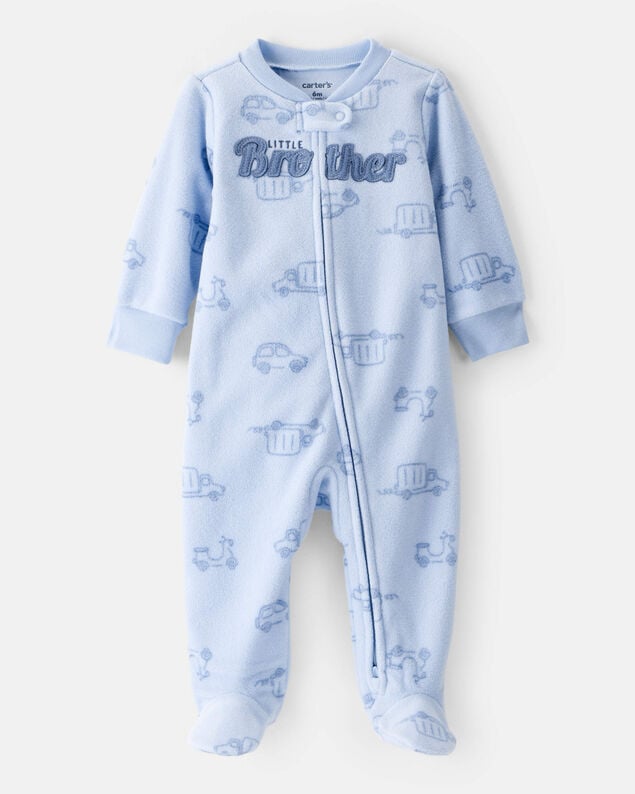 Product image 1 of Baby Boy Firetruck Print Loose Fit Long-Sleeve Sleep & Play - Blue