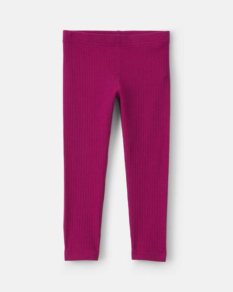 toddler girl cotton pull-on stretch leggings - burgundy