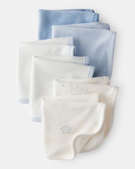 baby boy 6-pack washcloths - blue