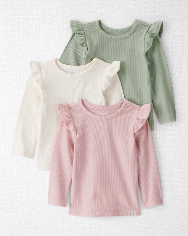 Product image 1 of Baby Girl 3-Pack Organic Cotton Ribbed Tees
