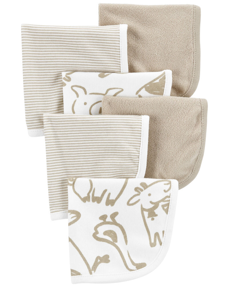 Tan/Ivory 6-Pack Wash Cloths | carters.com