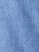 Blue Ozone Wash - Kid Organic Cotton Chambray Cargo Pants, Selected