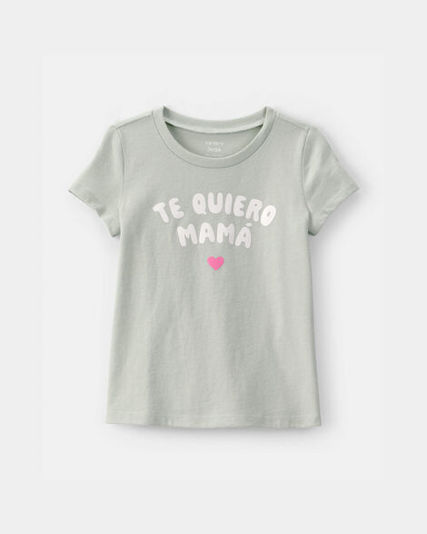toddler girl 'te quiero mamá' graphic tee - green