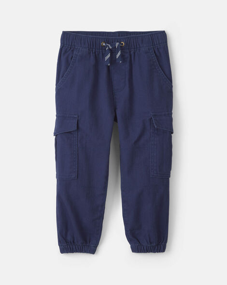 toddler boy cargo joggers - navy blue