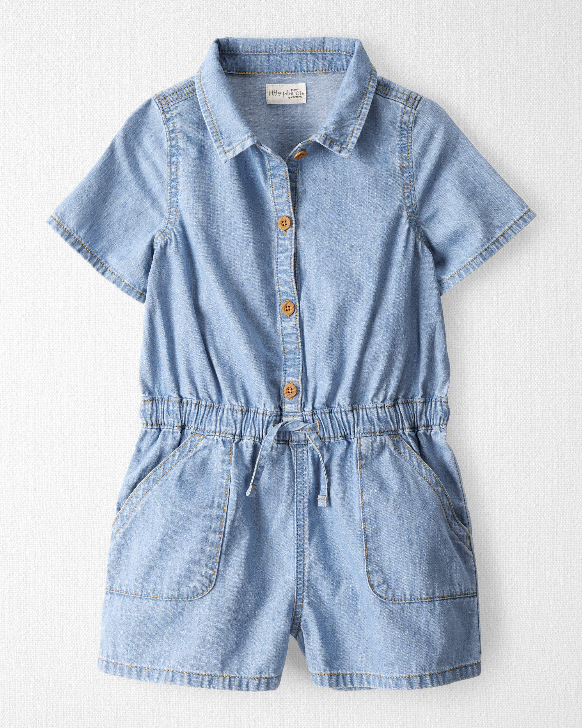 Kid Organic Cotton Chambray Romper - Little Planet | Carter's