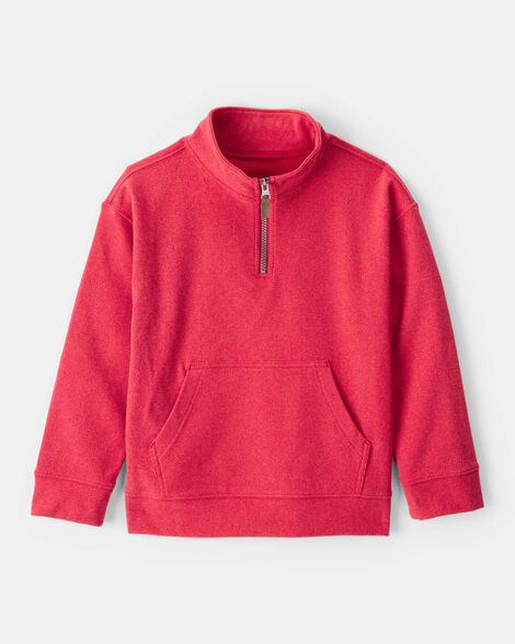 boys long-sleeve quarter-zip pullover sweatshirt - red