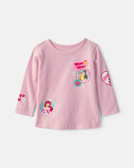 toddler girl disney© princess long-sleeve graphic tee - pink