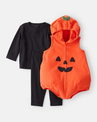 Product image 1 of Baby 3-Piece Pumpkin Halloween Costume - Orange/Black