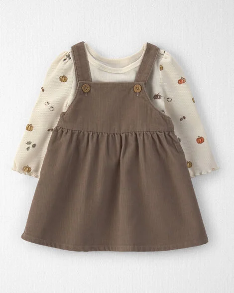 Image of Baby Girl 2-Piece Organic Cotton Corduroy Jumper Set