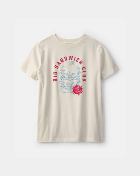boys 'big sandwich club' graphic tee - ivory