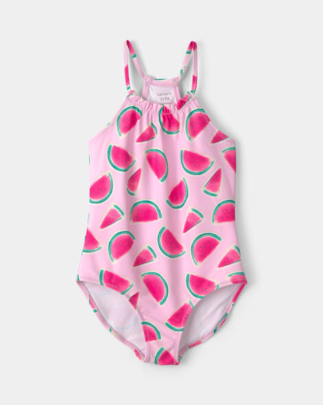 girls watermelon 1-piece swimsuit - pink