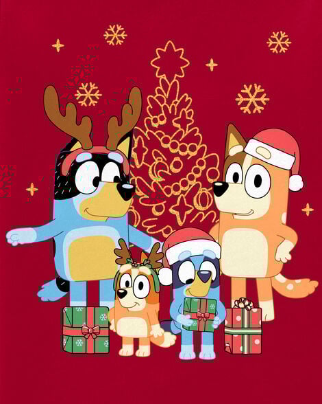 Product image 2 of Toddler Girl Christmas Bluey™ Long-Sleeve Graphic Tee - Red