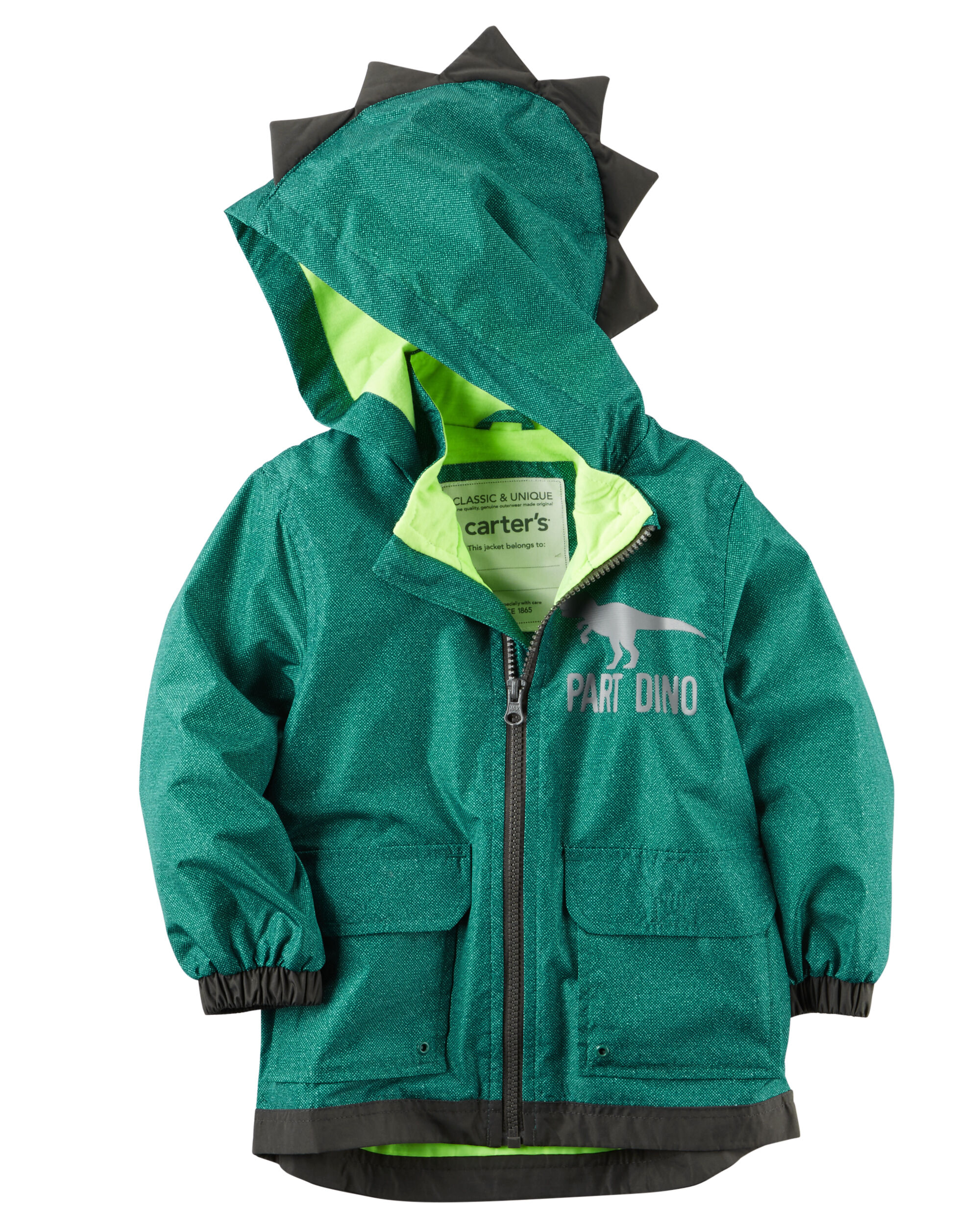 carters dinosaur rain jacket