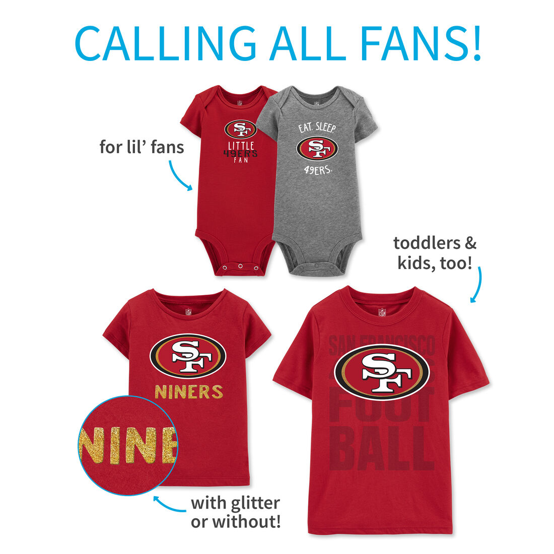 Seattle Football Fans Too Cute to be a 49ers Fan Baby Onesie or Toddler T-Shirt