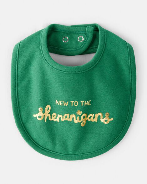 baby st. patricks day bib - green