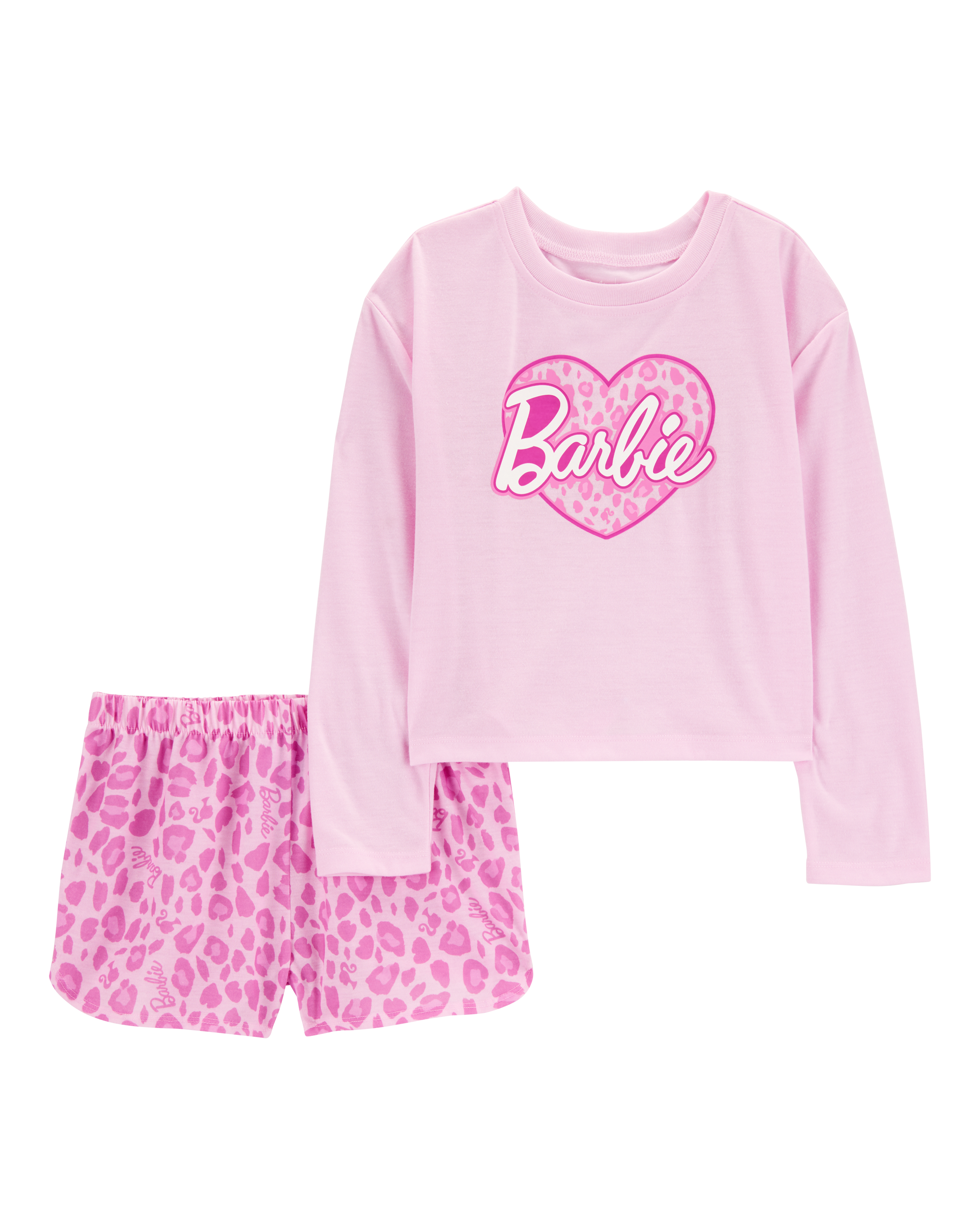 Kid Barbie Loose-Fit 2-Piece Pajamas - Pink
