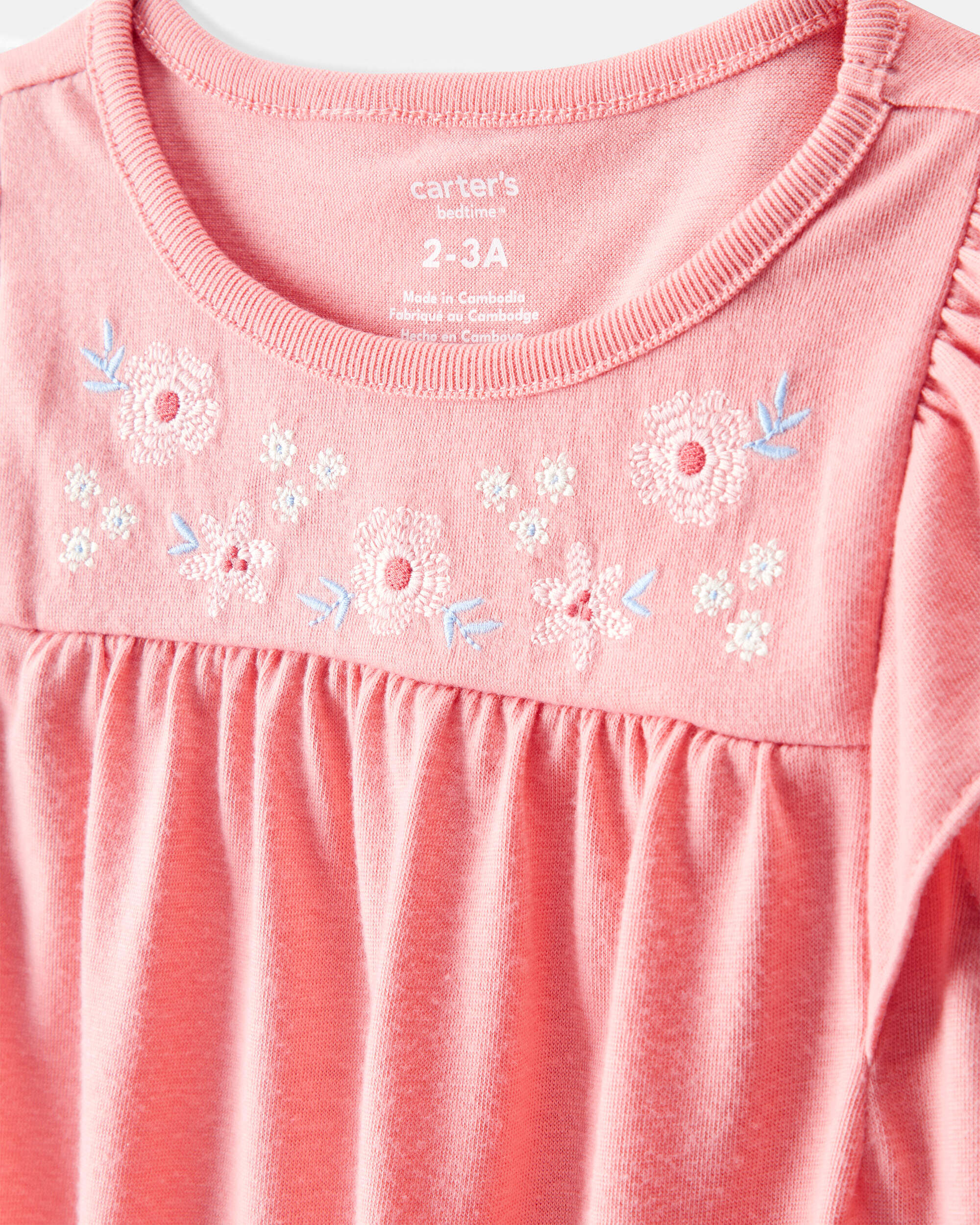 Girls 2-Pack Floral Bunnies Nightgowns