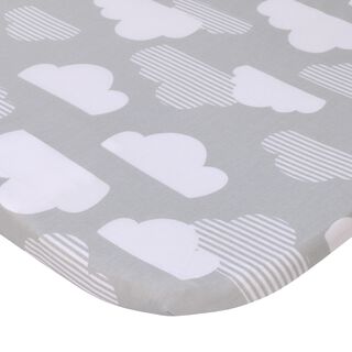 Product image 1 of Skip Hop Cozy-Up 2-in-1 Bedside Sleeper 100% Cotton Fitted Bassinet Sheet - Grey & White Clouds