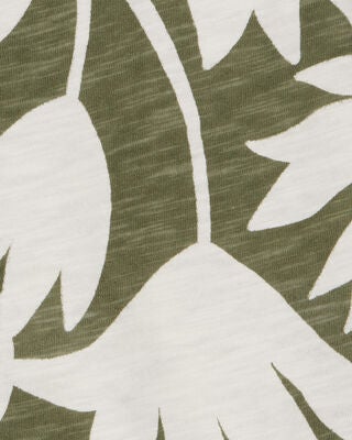 Product image 2 of Baby Tropical Print Cotton Short-Sleeve Fashion Top - Olive/White