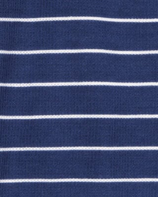 Product image 2 of Kid Striped Loose Fit Waffle Knit 2-Piece Pajamas - Navy
