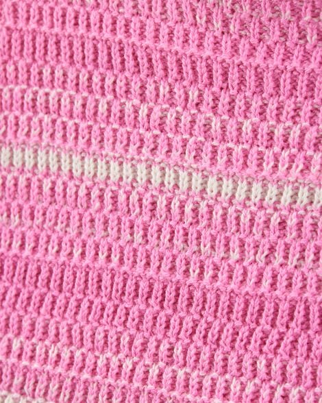 Product image 3 of Baby 2-Piece Striped Crotchet Knit Tank & Shorts Set - Pink