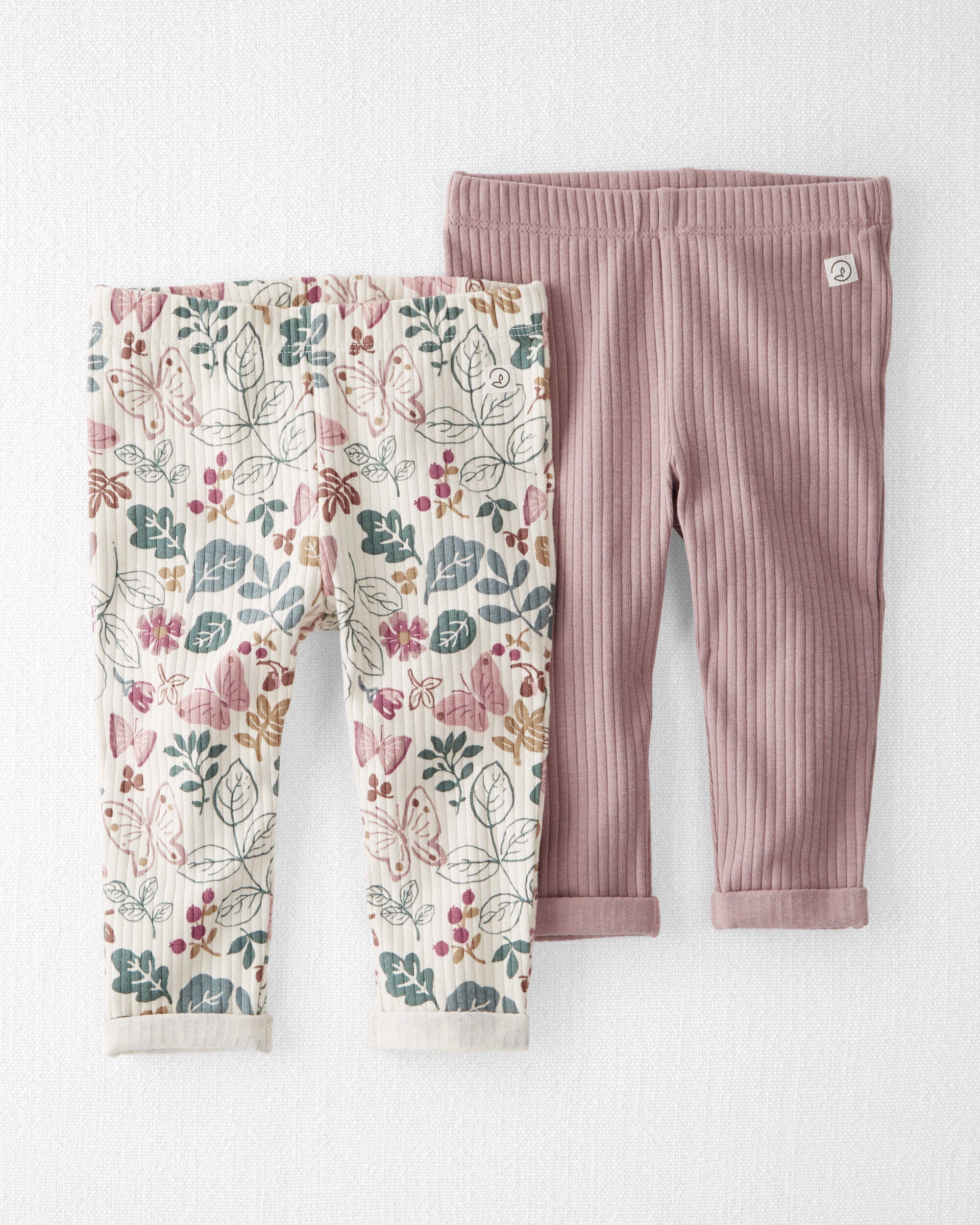 Baby 2 Pack Organic Cotton Rib Leggings
