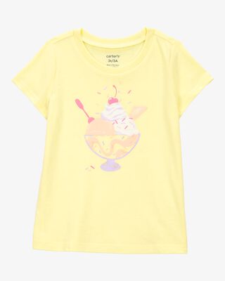 Product image 1 of Toddler Ice Cream Sundae Short-Sleeve Graphic Tee - Yellow