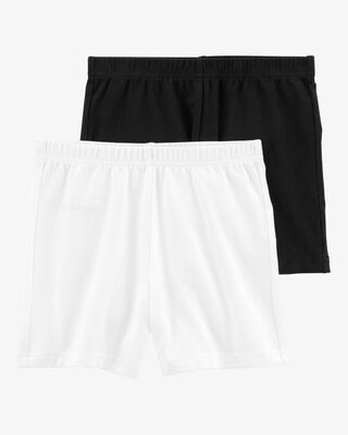 Product image 1 of Kid 2-Pack Black/White Bike Shorts