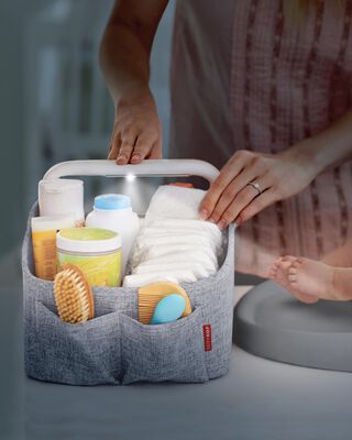 Product image 2 of Nursery Style Light-Up Diaper Caddy - Heather Grey
