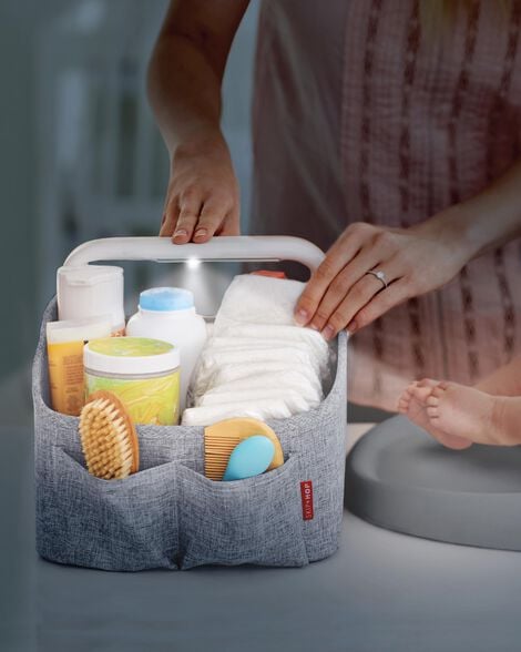 Product image 2 of Nursery Style Light-Up Diaper Caddy - Heather Grey