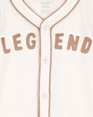 Product image 2 of Baby Legend Baseball Vintage Button-Down Tee - Ivory/Green