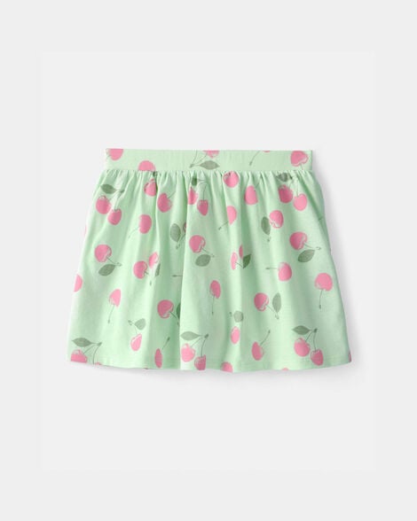 girls cherry skort - green