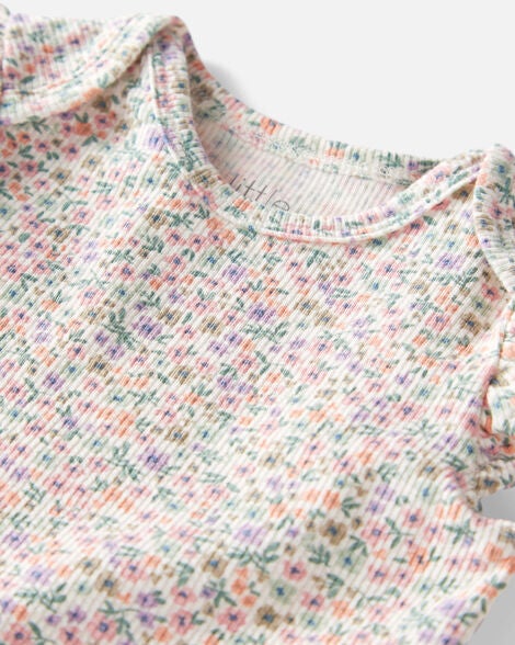  Product image 3 of Baby 2-Piece Organic Cotton Rib Floral-Print Set