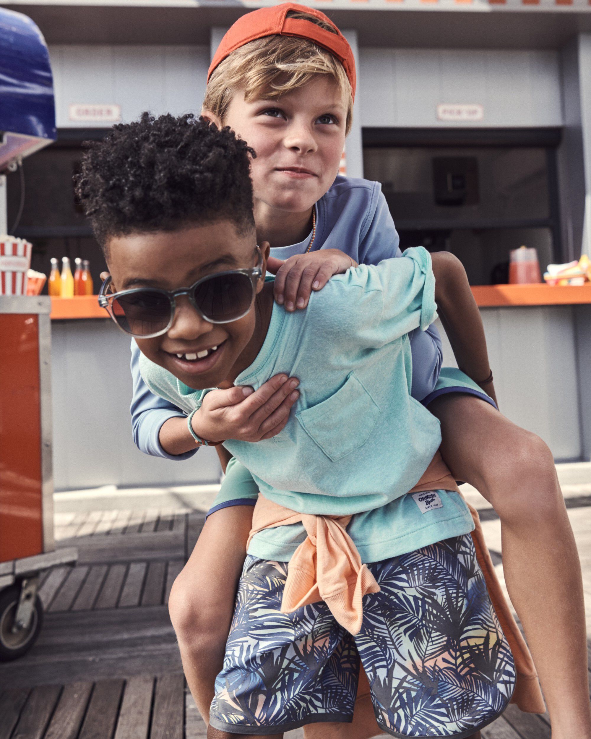 Kid Pocket Henley Tee - Turquoise