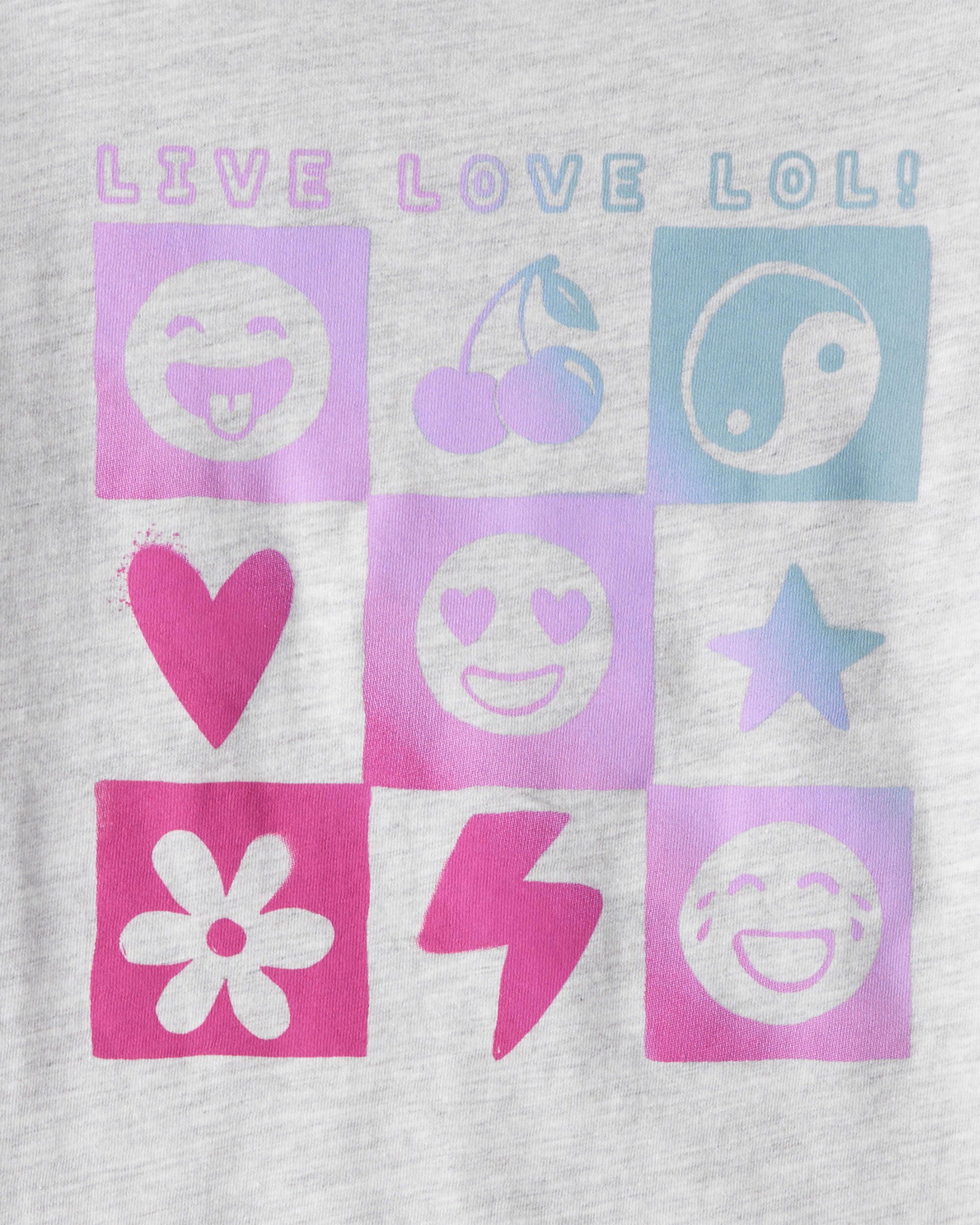 Girls Live Love Long-Sleeve Graphic Tee - Grey
