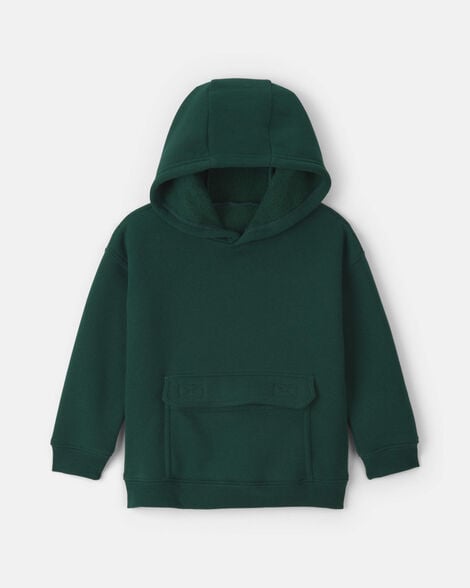 toddler boy fleece hoodie - dark green