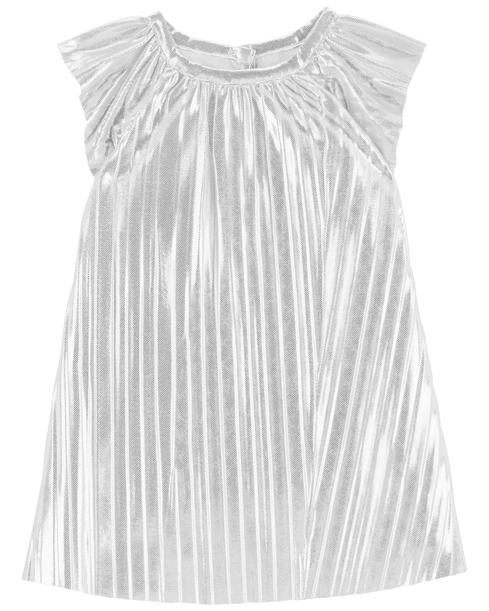Baby Metallic Pleated Flutter Party Dress - OshKosh | Carter's
