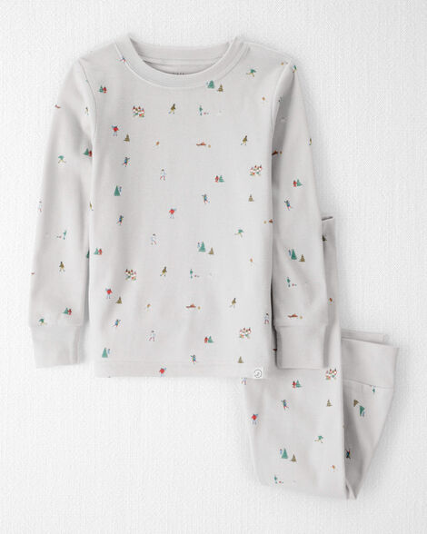 Toddler Organic Cotton Pajamas in Frosted Trail Print