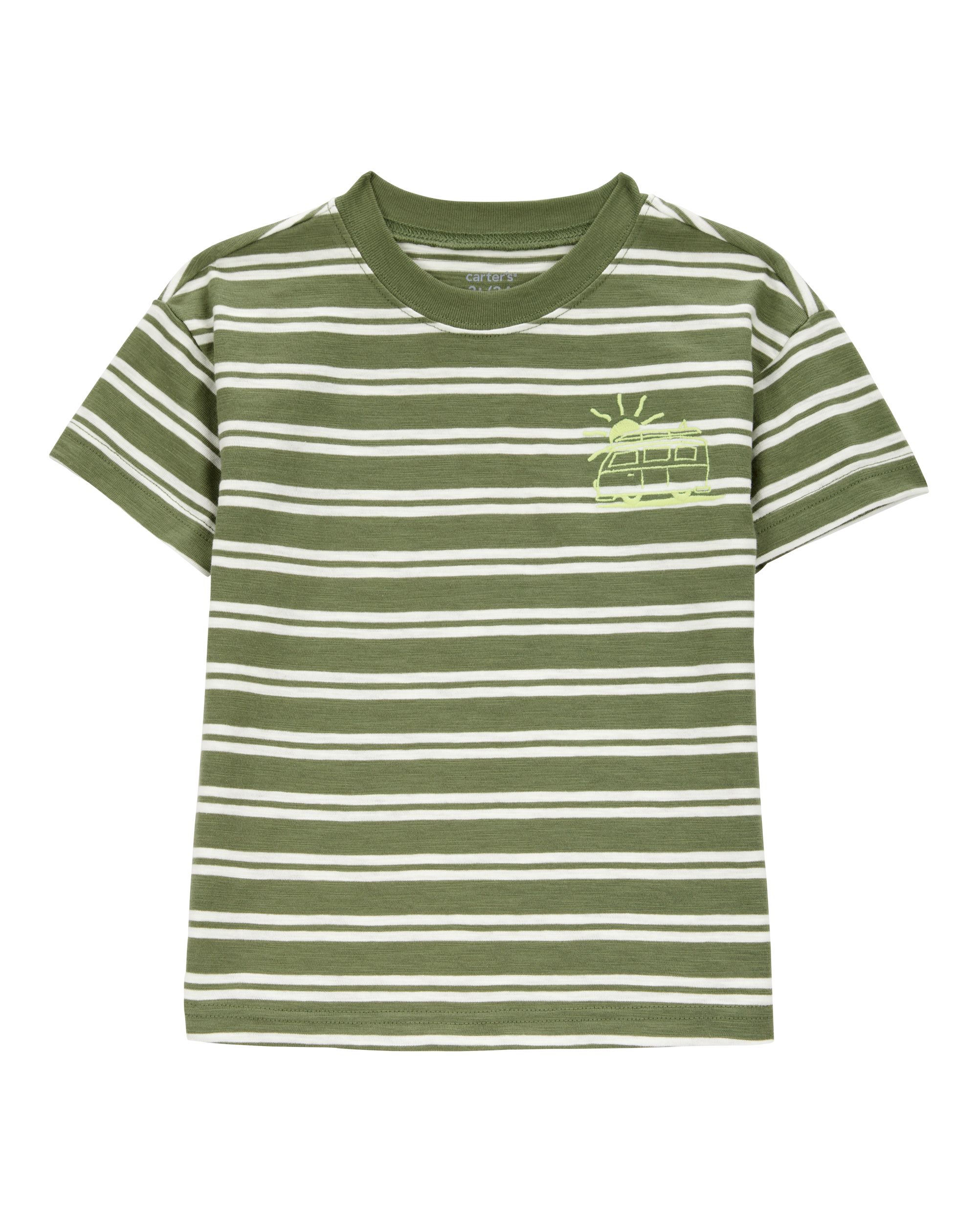 Toddler Sun Striped Cotton Short-Sleeve Tee - Green