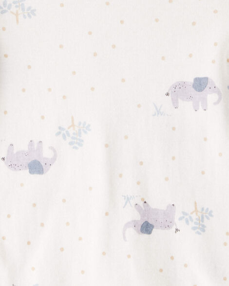 Product image 3 of Baby 4-Pack Safari Print Cotton Long-Sleeve Multipack Bodysuits - Ivory/Yellow