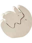 Cream - Baby Little Planet Bunny Wooden Puzzle, Selected