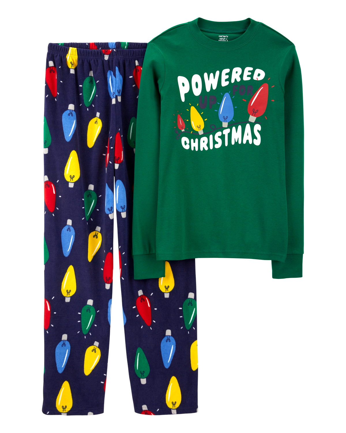 Adult 2 Piece Christmas Lights Cotton Velboa Pajamas Carter s Carter s